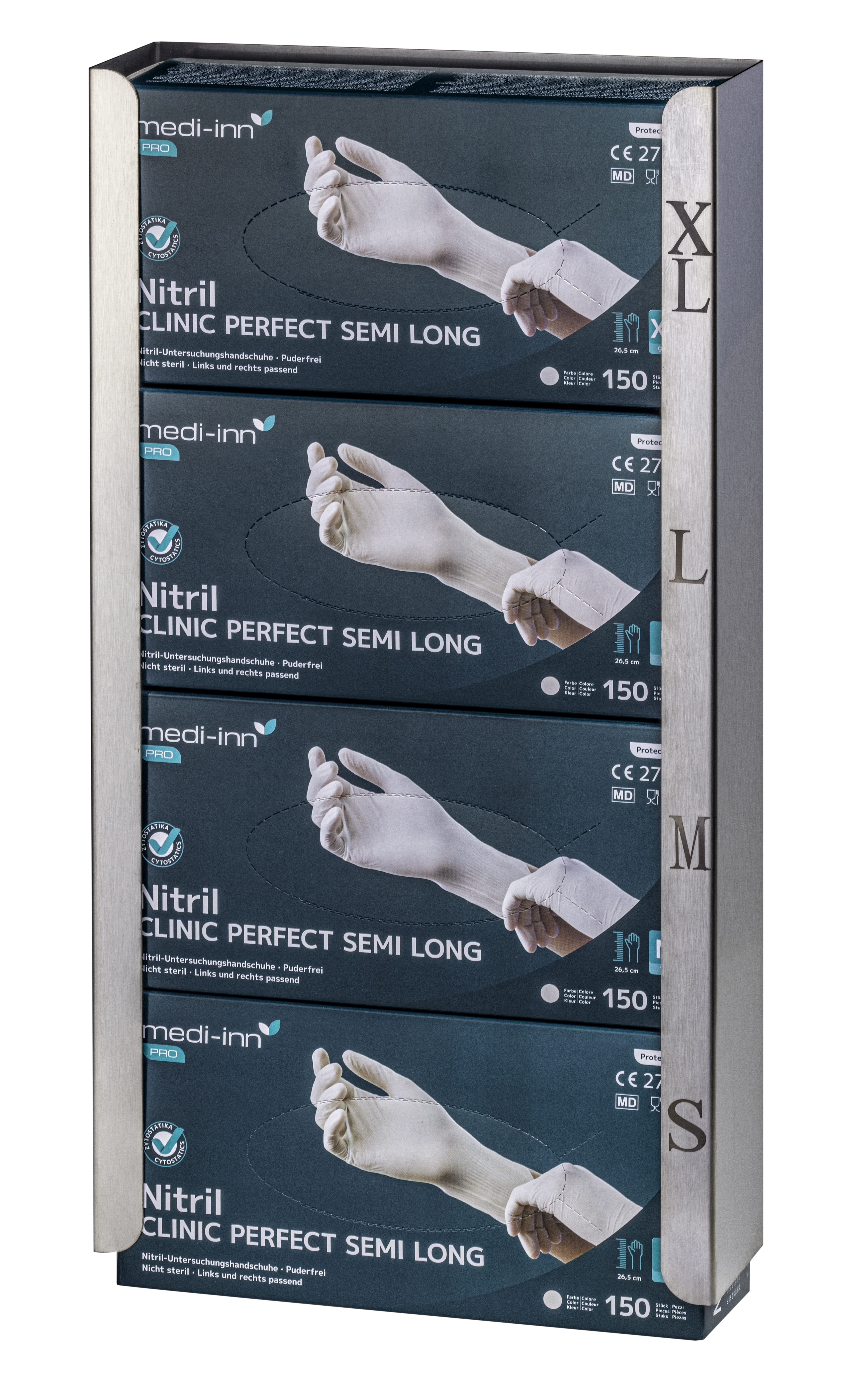 medi-inn® CLASSIC Mehrfach-Edelstahlspender für Einmalhandschuhe