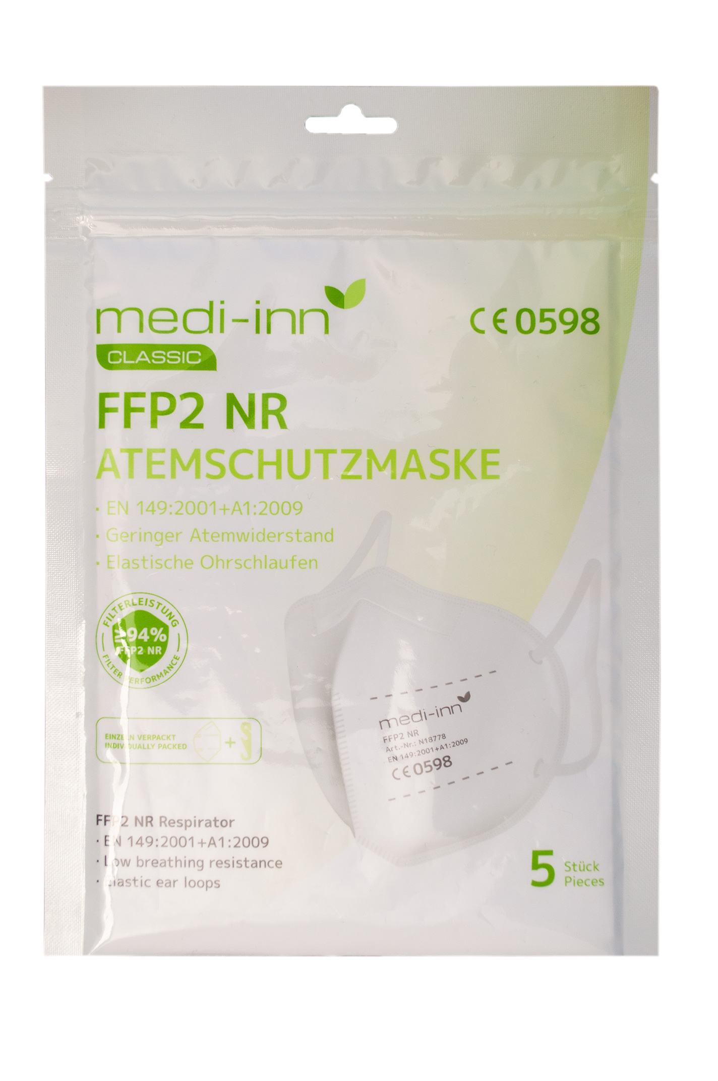 medi-inn® CLASSIC Atemschutzmaske FFP2 NR
